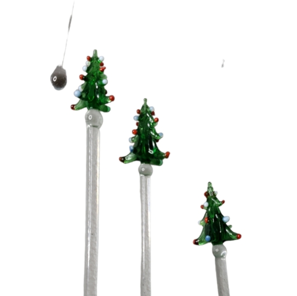 Holiday Glass Swizzle Sticks Drink Cocktail Stirrers 10 - Picture 5 of 9